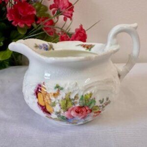 Vintage Coalport Severs Embossed Creamer – Made in England Floral‎ Jug